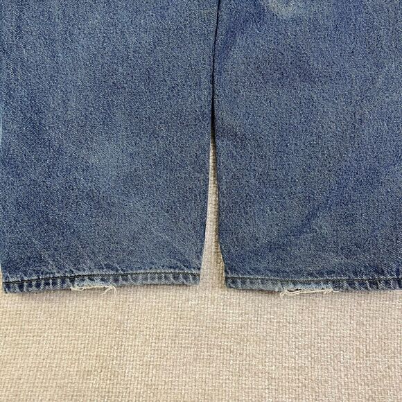 Carhartt Jeans Flannel Lined Men's 44x29 (Tag 46x30) Relaxed Fit B17-DST Blue - Picture 12 of 13